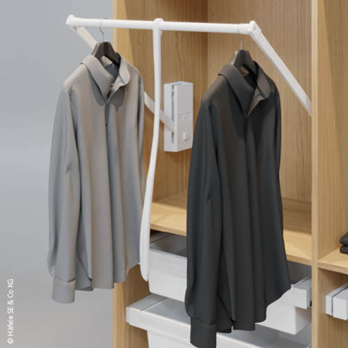 Kleiderlift | Maßanfertigung Einbauschrank / Einbauschränke auf Maß vom Möbeltischler in Hamburg - aus Massivholz, individuelles Design, Tischler Schreiner Tischlerei innenleben