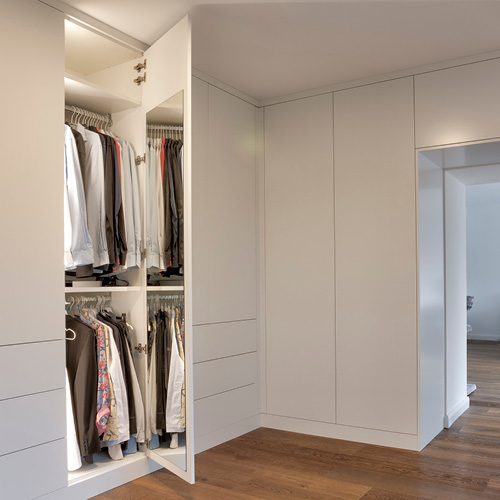 Spiegel Schranktür innen | Maßanfertigung Einbauschrank / Einbauschränke auf Maß vom Möbeltischler in Hamburg - aus Massivholz, individuelles Design, Tischler Schreiner Tischlerei innenleben